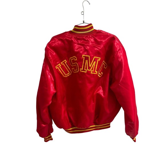 Vintage USMC Jacket Semper Fi Red/Yellow Mens XL Adventure Sportswear - Picture 2 of 2